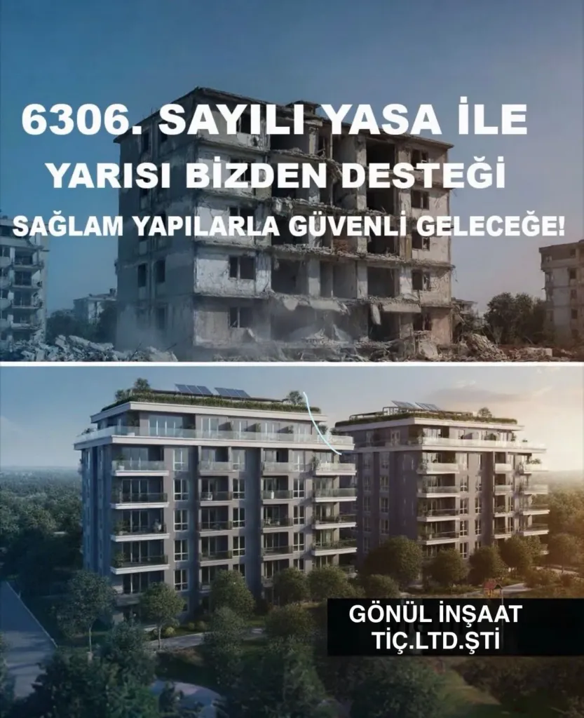 6306 sayılı yasa ile yarısı bizden desteği kampanya afişi